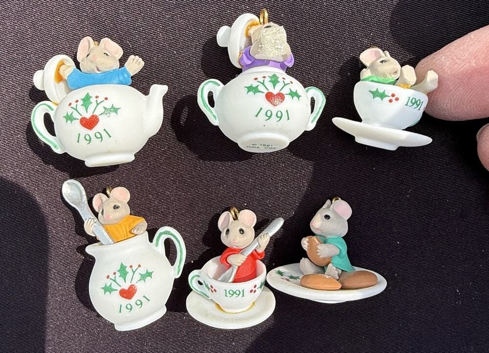 Hallmark Keepsake Ornament 1991 Tiny Tea Party Original No Box -LO11/2